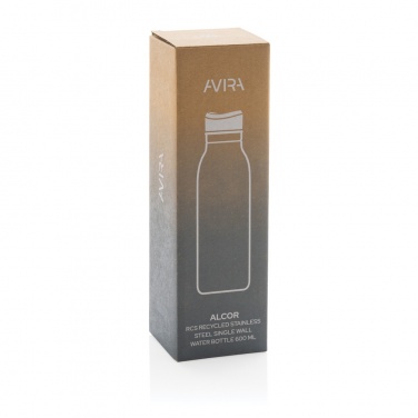 Logo trade promotional merchandise image of: Avira Alcor RCS Re-steel single wall water bottle 600 ML