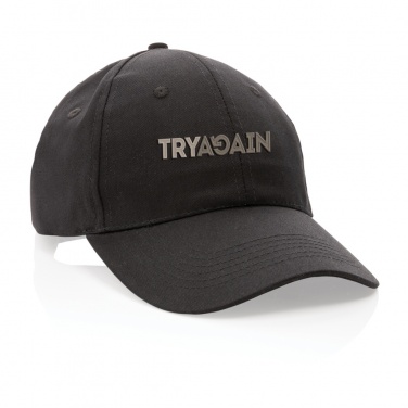 Logo trade promotional merchandise image of: Impact 6 panel 190gr Recycled cotton cap with AWARE™ tracer