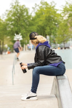 Logo trade business gift photo of: Impact AWARE™ Brushed rcotton 5 panel trucker cap 190gr