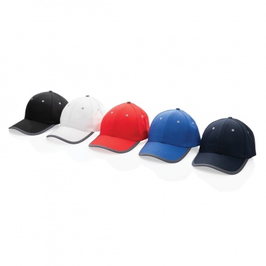 Logo trade business gifts image of: Impact AWARE™ Brushed rcotton 6 panel contrast cap 280gr