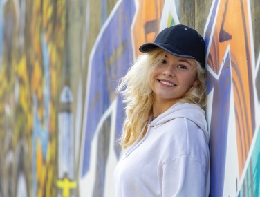 Logo trade promotional giveaway photo of: Impact AWARE™ Brushed rcotton 6 panel contrast cap 280gr