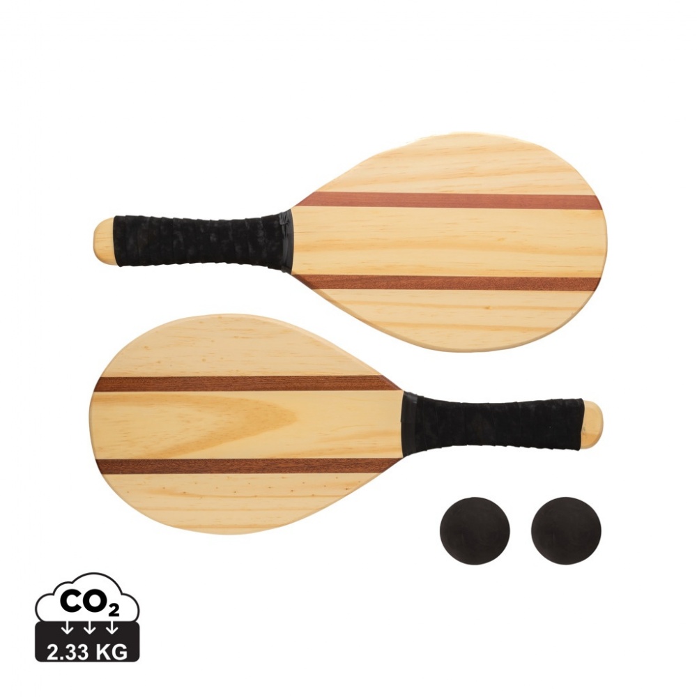 Logo trade promotional product photo of: Wooden frescobol tennis set