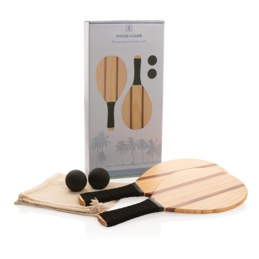 Logo trade promotional item photo of: Wooden frescobol tennis set