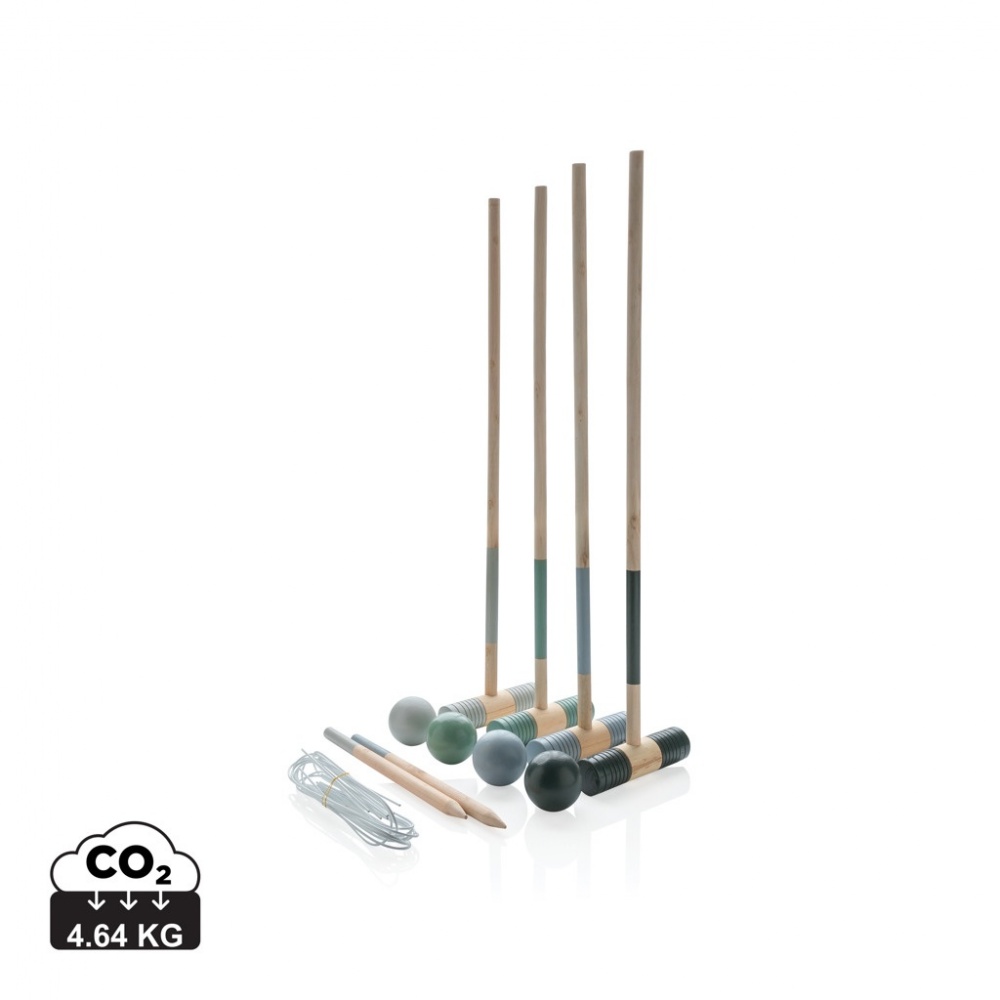 Logo trade promotional giveaway photo of: Wooden croquet set