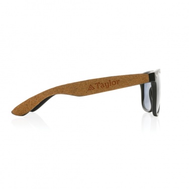 Logo trade corporate gift photo of: GRS recycled PC plastic sunglasses with cork