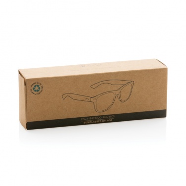 Logo trade advertising product photo of: Bamboo and RCS recycled plastic sunglasses