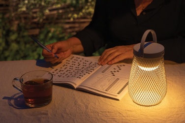 Logo trade promotional products image of: Aurora RCS recycled plastic USB re-chargeable table lamp