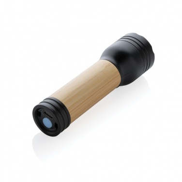 Logo trade promotional merchandise photo of: Lucid 1W RCS certified recycled plastic & bamboo torch
