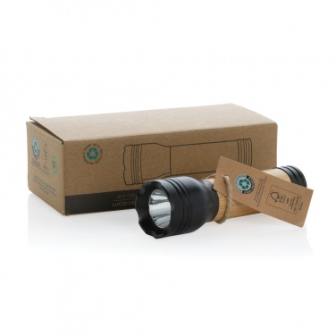 Logo trade promotional products image of: Lucid 1W RCS certified recycled plastic & bamboo torch