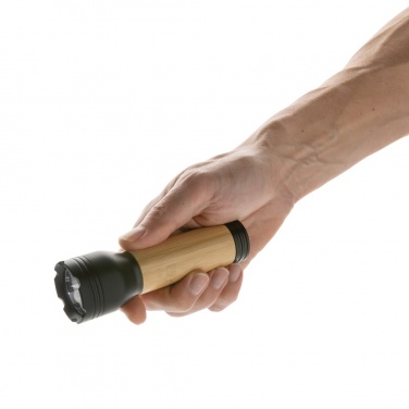 Logo trade promotional gift photo of: Lucid 3W RCS certified recycled plastic & bamboo torch