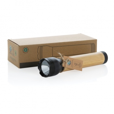 Logotrade corporate gift image of: Lucid 5W RCS certified recycled plastic & bamboo torch