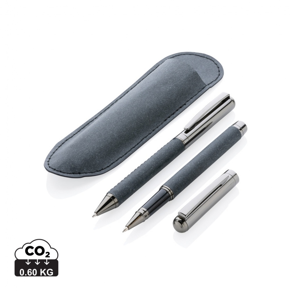 Logotrade promotional giveaway image of: Recycled leather pen set