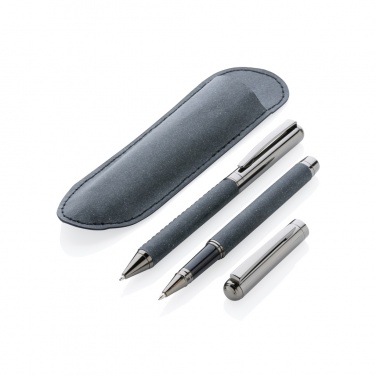 Logo trade promotional gifts image of: Recycled leather pen set