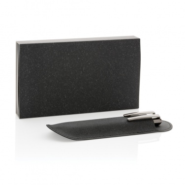 Logo trade promotional gift photo of: Recycled leather pen set
