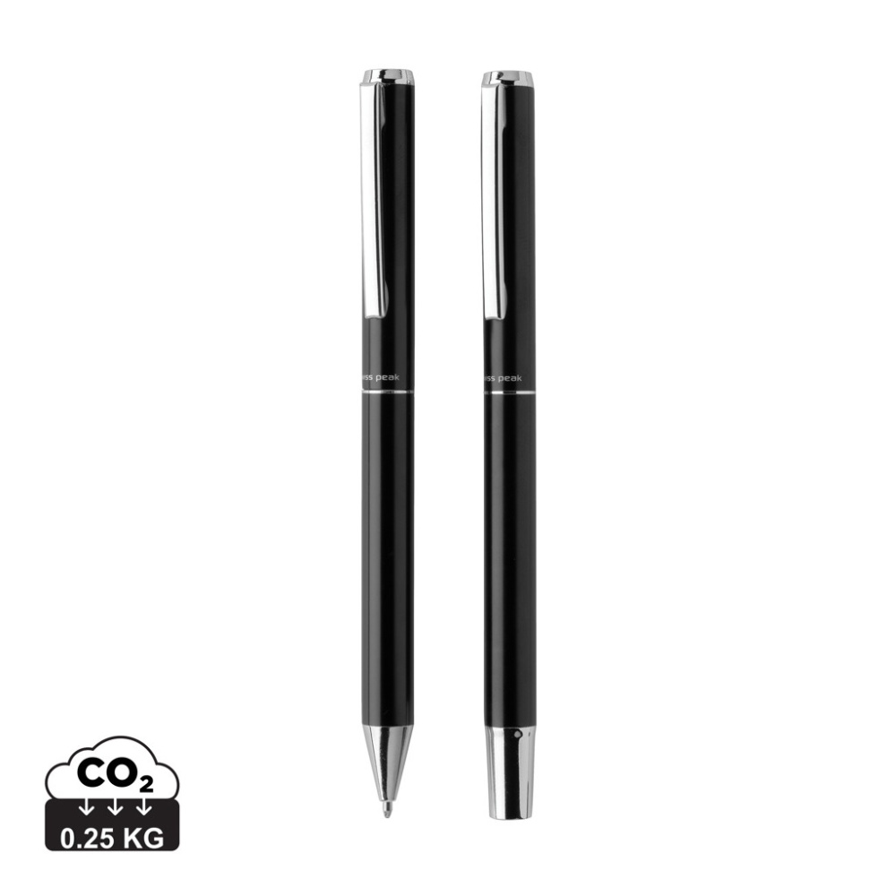 Logotrade promotional merchandise image of: Swiss Peak Cedar RCS certified recycled aluminum pen set