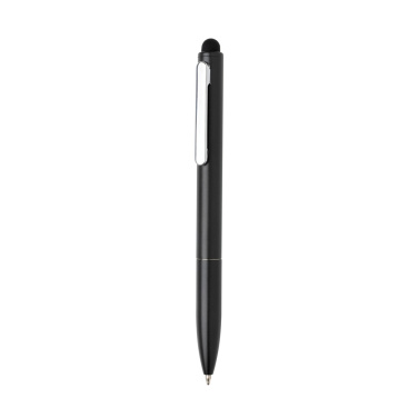 Logo trade advertising products image of: Kymi RCS certified recycled aluminium pen with stylus