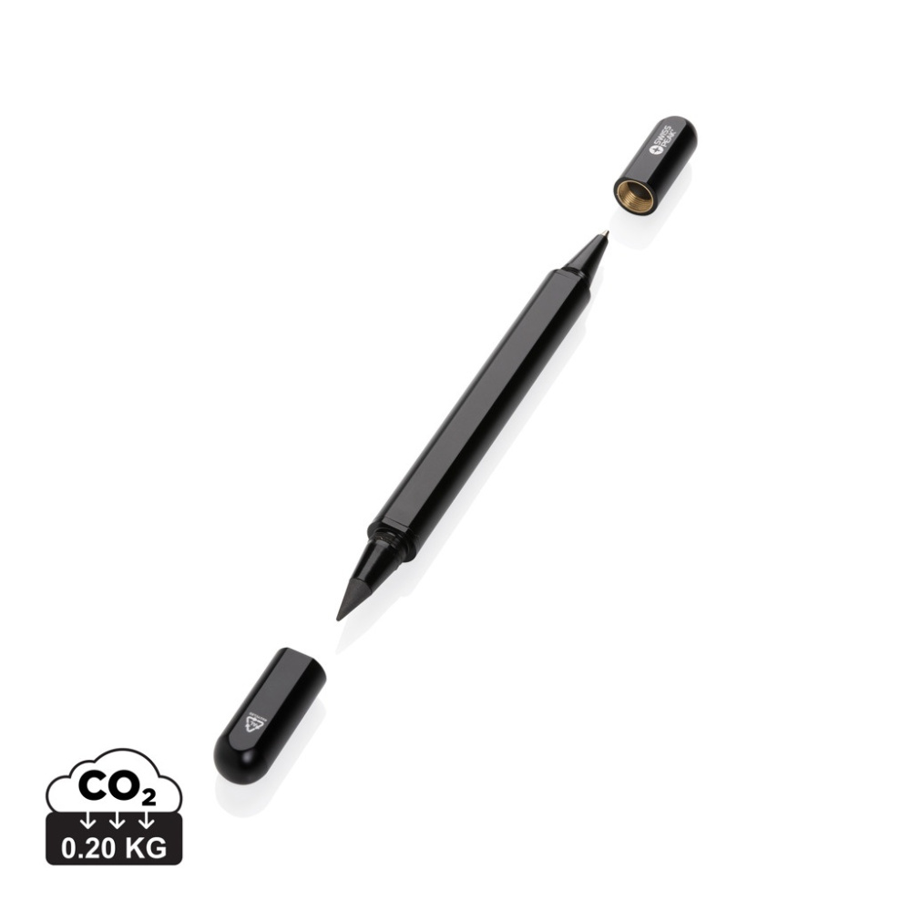 Logotrade promotional giveaway image of: Swiss Peak Storm RCS recycled aluminum dual tip pen