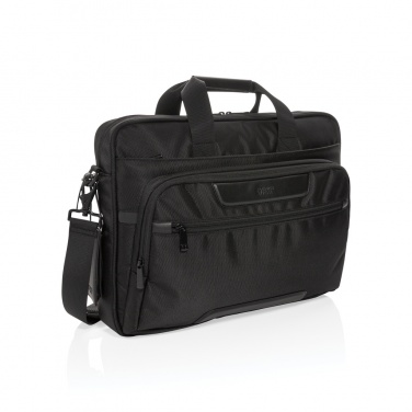 Logo trade promotional merchandise image of: Swiss Peak RPET Voyager RFID 15.6" laptop bag