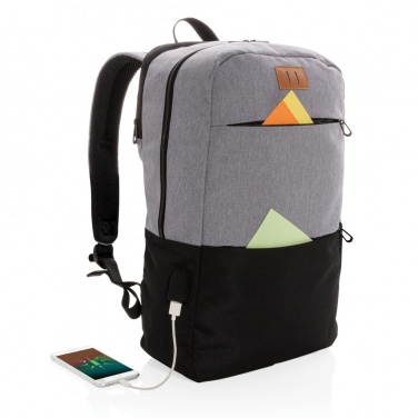 Logo trade promotional item photo of: Modern 15.6" USB & RFID laptop backpack PVC free