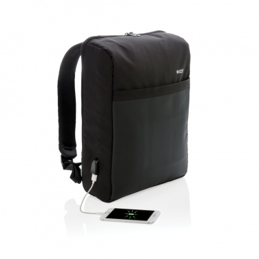Logo trade corporate gift photo of: Swiss Peak 15" anti-theft RFID & USB backpack PVC free