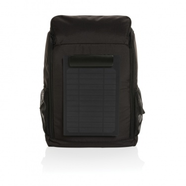 Logotrade promotional product image of: Pedro AWARE™ RPET deluxe backpack with 5W solar panel