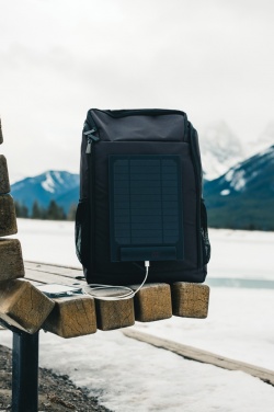 Logotrade promotional giveaway picture of: Pedro AWARE™ RPET deluxe backpack with 5W solar panel