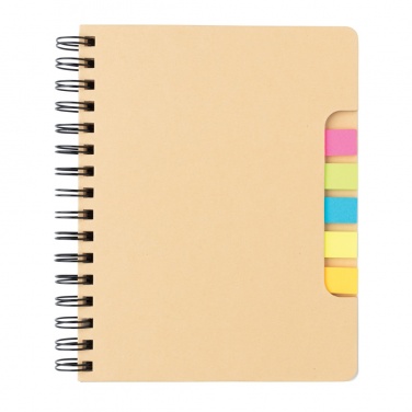 Logotrade promotional giveaway picture of: A5 Kraft spiral notebook with sticky notes