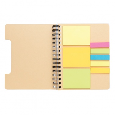 Logotrade promotional item image of: A5 Kraft spiral notebook with sticky notes