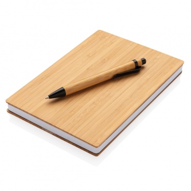 Logotrade promotional merchandise image of: A5 Bamboo notebook & pen set