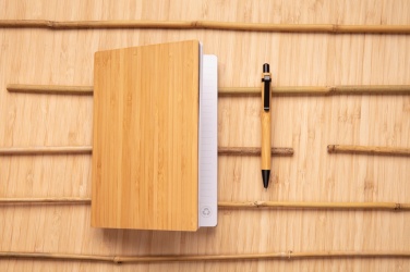 Logo trade promotional products picture of: A5 Bamboo notebook & pen set