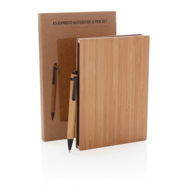 Logotrade advertising product image of: A5 Bamboo notebook & pen set