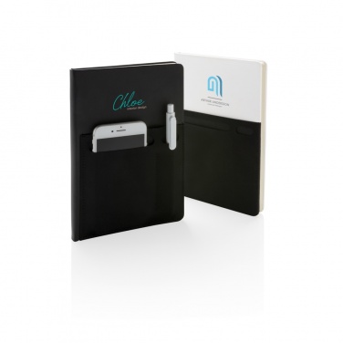 Logo trade promotional items image of: A5 Deluxe notebook with smart pockets
