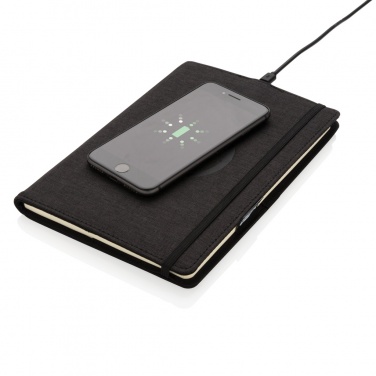 Logo trade promotional gifts image of: Air 5W wireless charging refillable journal cover A5