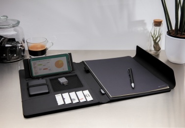 Logotrade business gifts photo of: Fiko 5W wireless charging portfolio A4 with powerbank