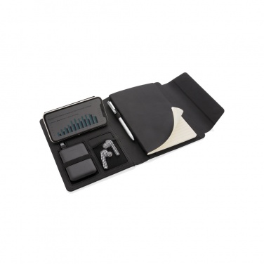Logo trade promotional gift photo of: Fiko wireless charging A5 portfolio with powerbank