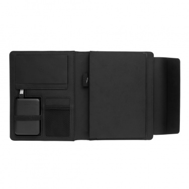 Logo trade promotional merchandise picture of: Fiko wireless charging A5 portfolio with powerbank