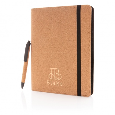 Logotrade business gift image of: Deluxe cork portfolio A5 with pen