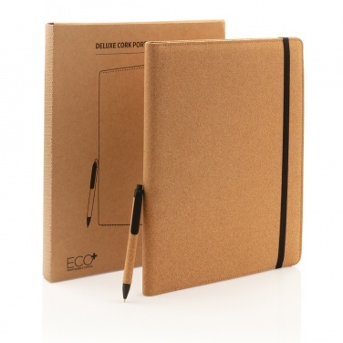 Logo trade promotional items picture of: Deluxe cork portfolio A4 with pen