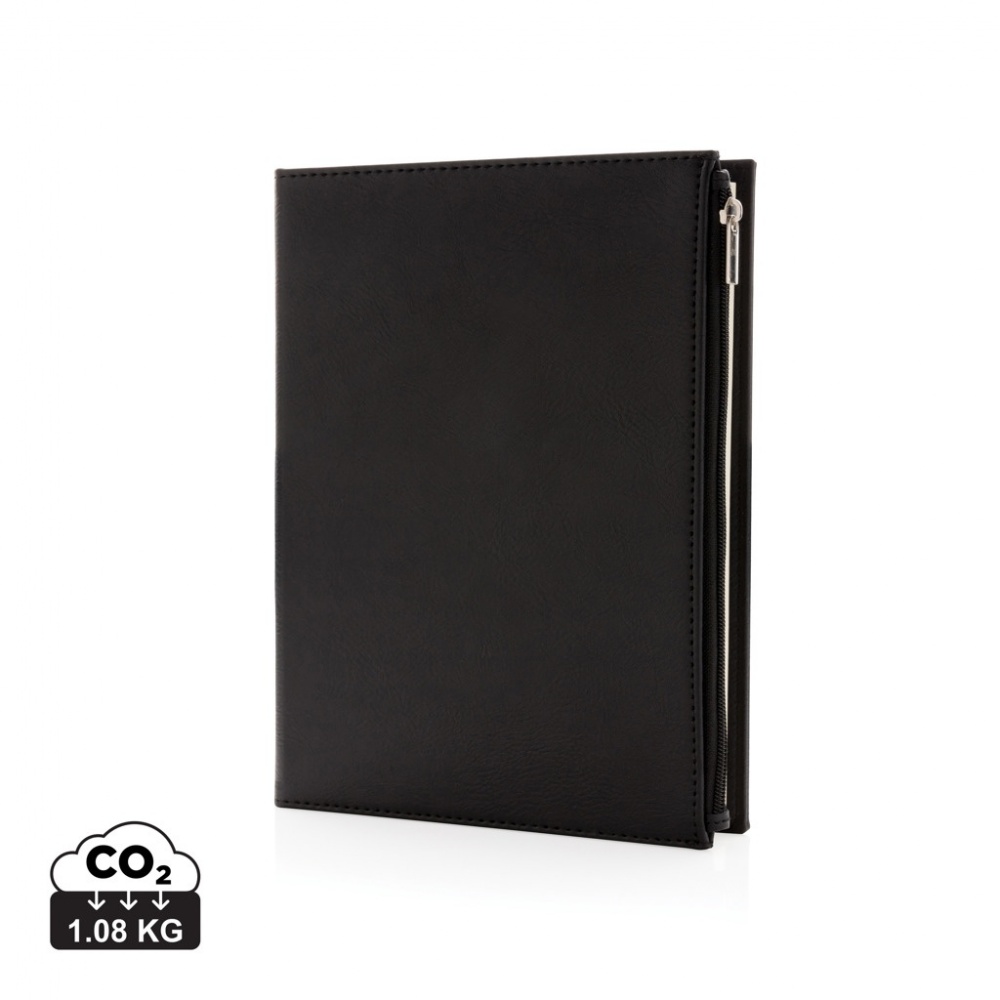 Logotrade corporate gift picture of: Swiss Peak A5 PU notebook with zipper pocket