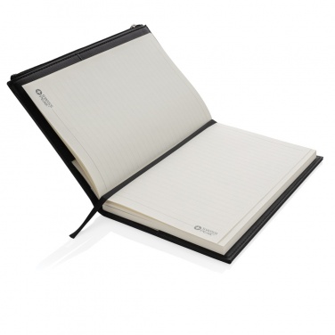 Logo trade corporate gifts picture of: Swiss Peak A5 PU notebook with zipper pocket