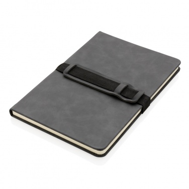 Logotrade corporate gifts photo of: Deluxe hardcover PU notebook A5 with phone and pen holder