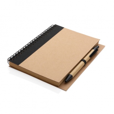 Logotrade promotional product image of: Kraft spiral notebook with pen