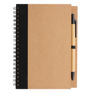 Logotrade promotional giveaway image of: Kraft spiral notebook with pen