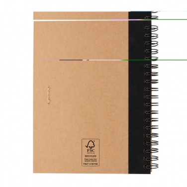 Logo trade business gift photo of: Kraft spiral notebook with pen