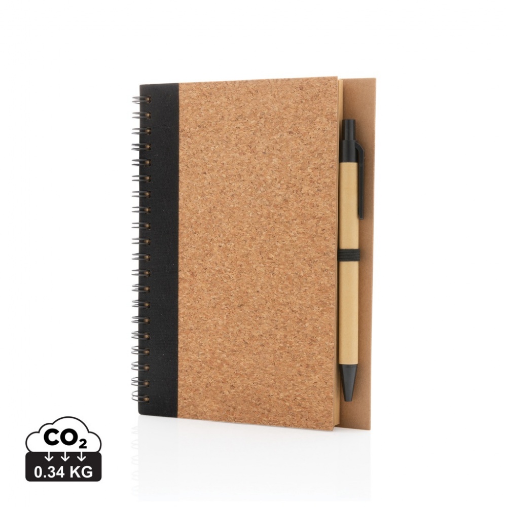 Logo trade corporate gifts picture of: Cork spiral notebook with pen