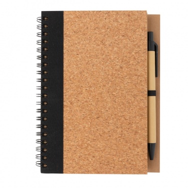 Logo trade corporate gift photo of: Cork spiral notebook with pen