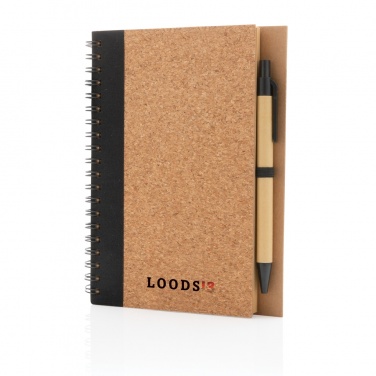 Logotrade promotional giveaway picture of: Cork spiral notebook with pen