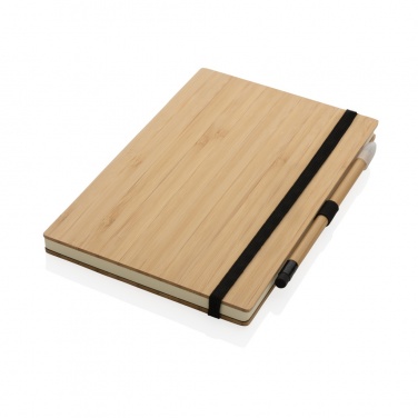 Logo trade promotional giveaways picture of: Bamboo notebook and infinity pencil set