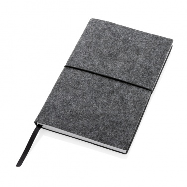 Logo trade promotional gifts picture of: GRS certified recycled felt A5 softcover notebook