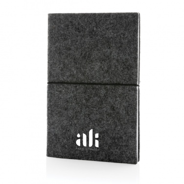 Logo trade corporate gift photo of: GRS certified recycled felt A5 softcover notebook